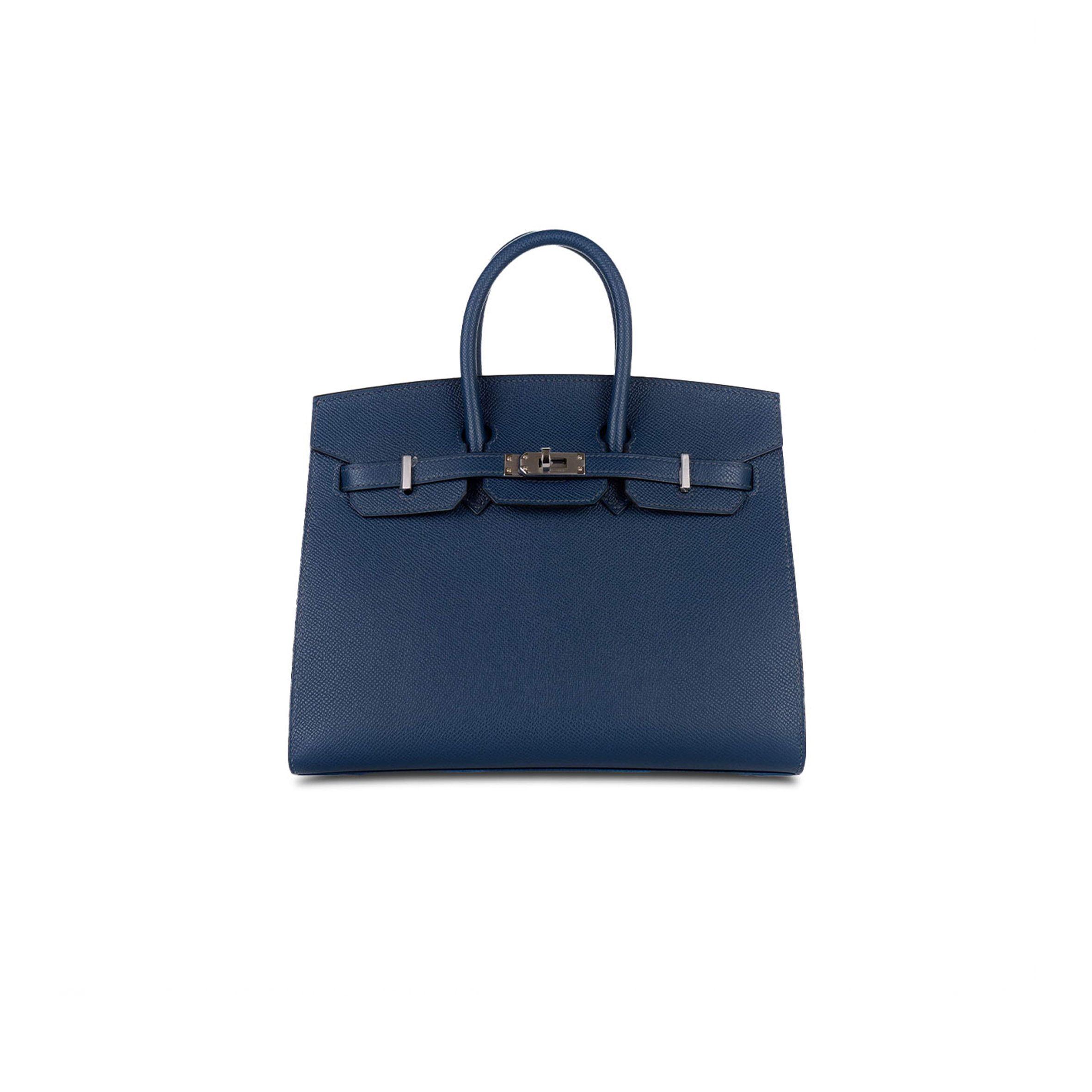 HERMES MASTER BIRKIN 25 EPSOM LEATHER ROYAL BLUE SILVER BUCKLE BAG 1274381 (25*20*13cm)